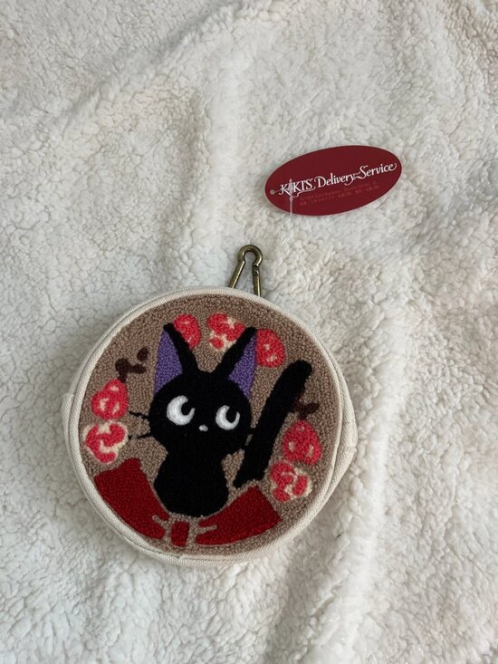 Studio Ghibli Handbags - Studio Ghibli Kiki's Delivery Service Jiji Chenille Round Coin Purse Pouch